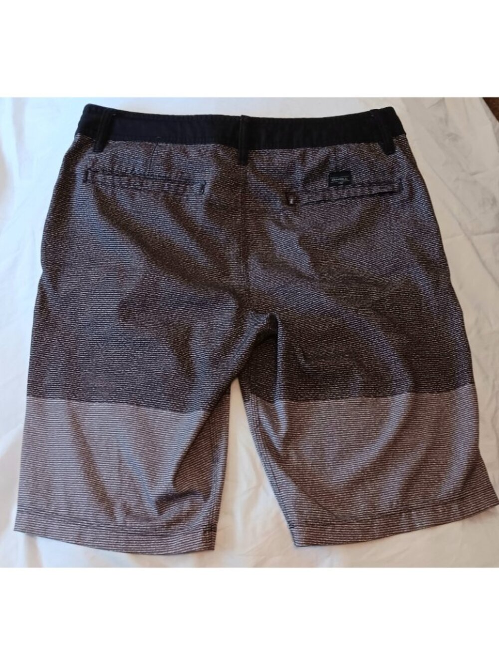 O'Neill Hybrid Board Shorts 32 Gray Black Zipper Pockets Men's Swimsuit - Picture 2 of 13